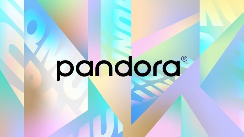 Pandora Ads. colourful collage with the Pandora logo in the centre. This image is used to illustrate the article “Maximising Pandora Ads with Expert Voice Overs".